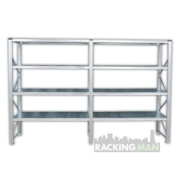 SH030 - Galvanised Shelving Two Bay Run.