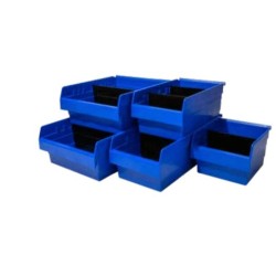 600 Rivet Shelving Bay With 280mm Wide Shelf Bins