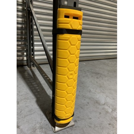 Pallet Racking Plastic Column Guard Strapped On Upright Stand 