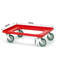Plastic Dolly with Rubber Castors - suits Plastic Boxes